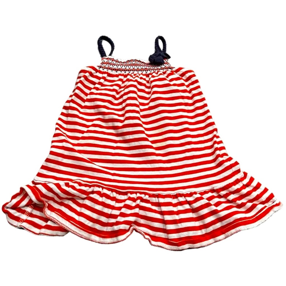 Osh Kosh Bgosh Baby Girl Toddler Red White Striped Dress, 18 Months, 4th of July